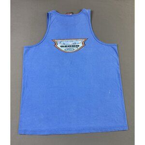 Rare Vintage 90s Gecko Art Hawaii Surf Beach Blue Tank Top Shirt XL Promo